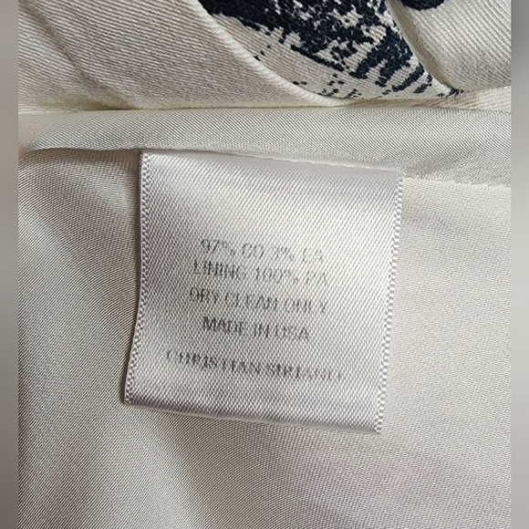 Christian Siriano Full Floral Skirt Dress Off-White and Black Size 12 - Picture 7 of 10